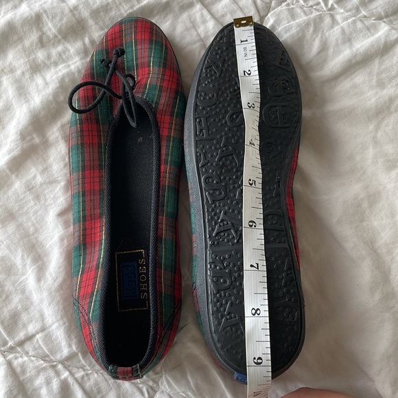 Pair of Plaid Red, Green, and Gold Plaid Keds Flats - Picture 4 of 8